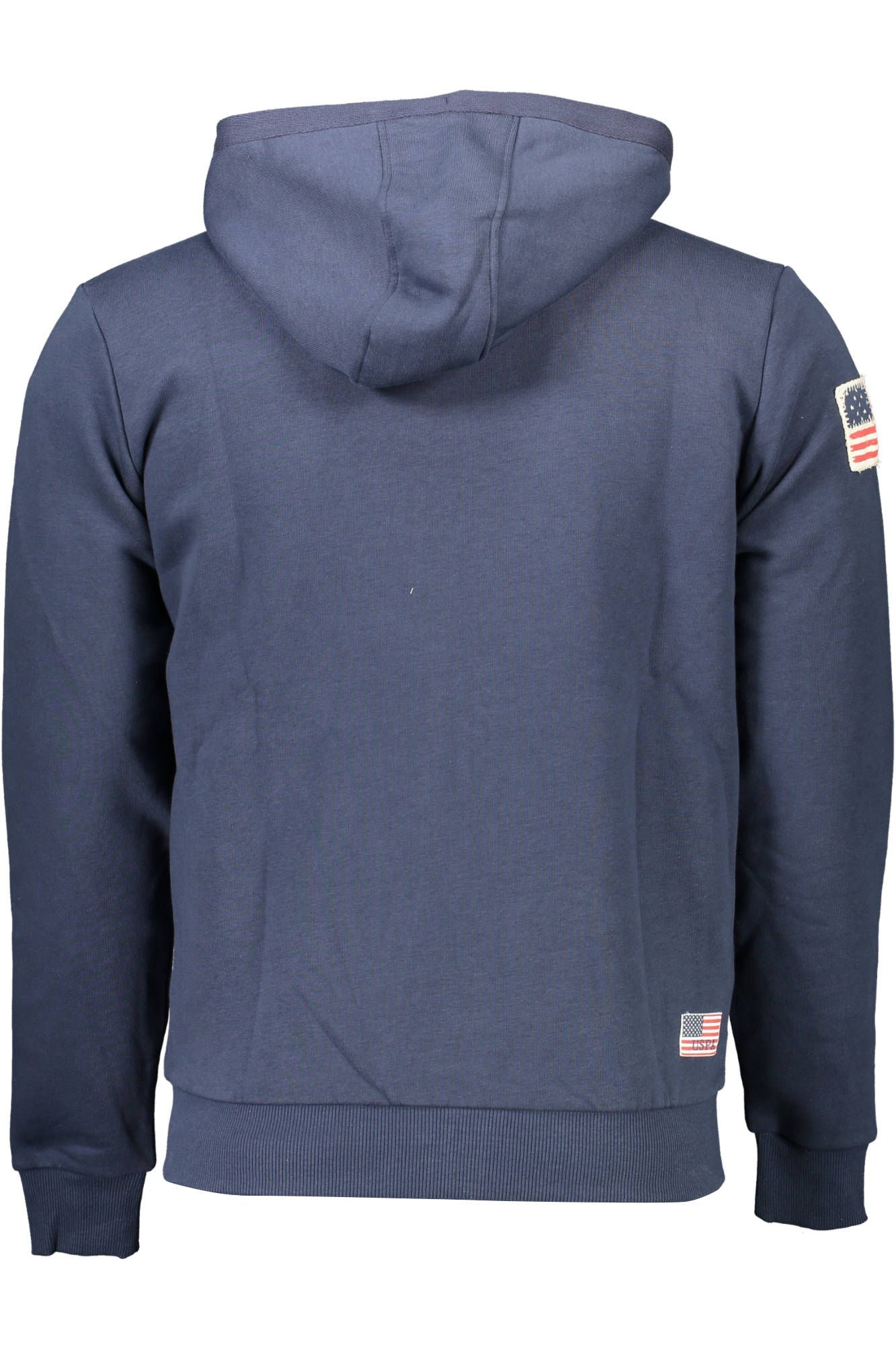 Hooded Sweatshirt Sweater by U.S. POLO ASSN. for men in cotton polyester blue features an tactile silhouette, showcasing a sophisticated hooded neckline and tactile for a refined finish.