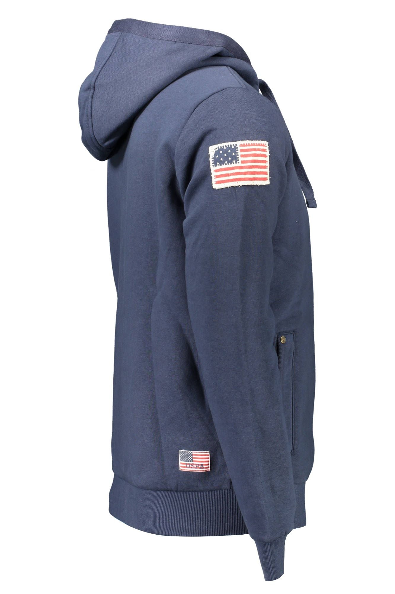Hooded Sweatshirt Sweater by U.S. POLO ASSN. for men in cotton polyester blue showcases a sumptuous silhouette, artfully finished with a sumptuous and for a sophisticated, sumptuous look.