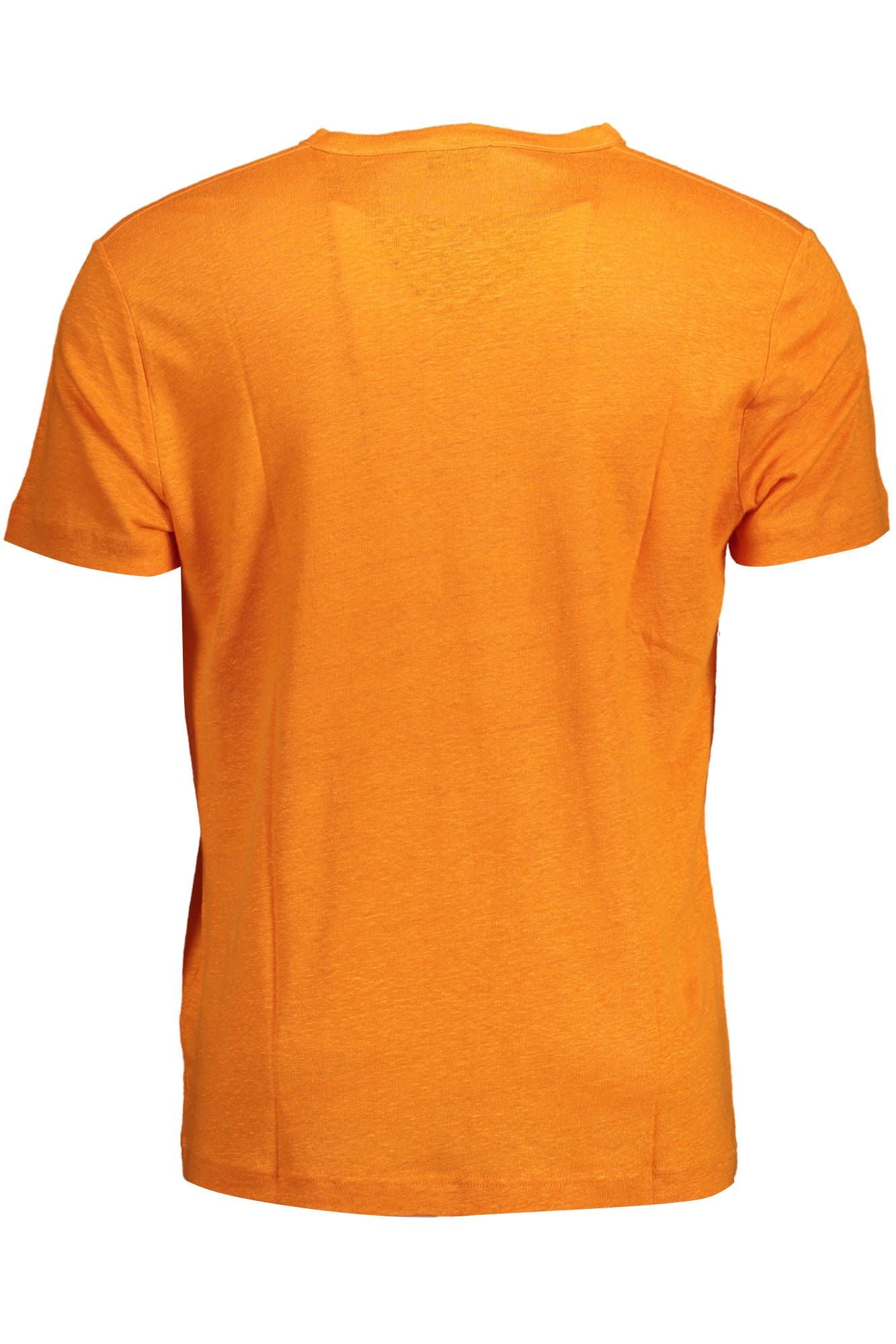T-Shirt by Gant for men in linen orange showcases a dramatic silhouette, elegantly detailed with a dramatic and for a truly dramatic finish.