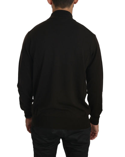 Mila Schon Brown Turtle Neck Pullover Wool Sweater