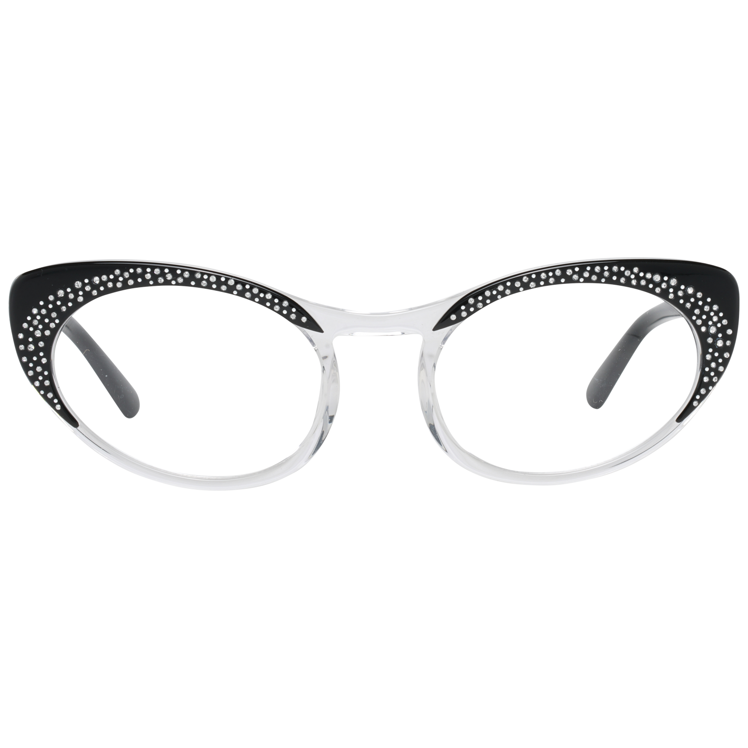 Eyeglasses Frames by Dsquared² for women in black showcases a reflective silhouette, artfully incorporating a sophisticated black coloured frame with a distinct full-frame frame design.
