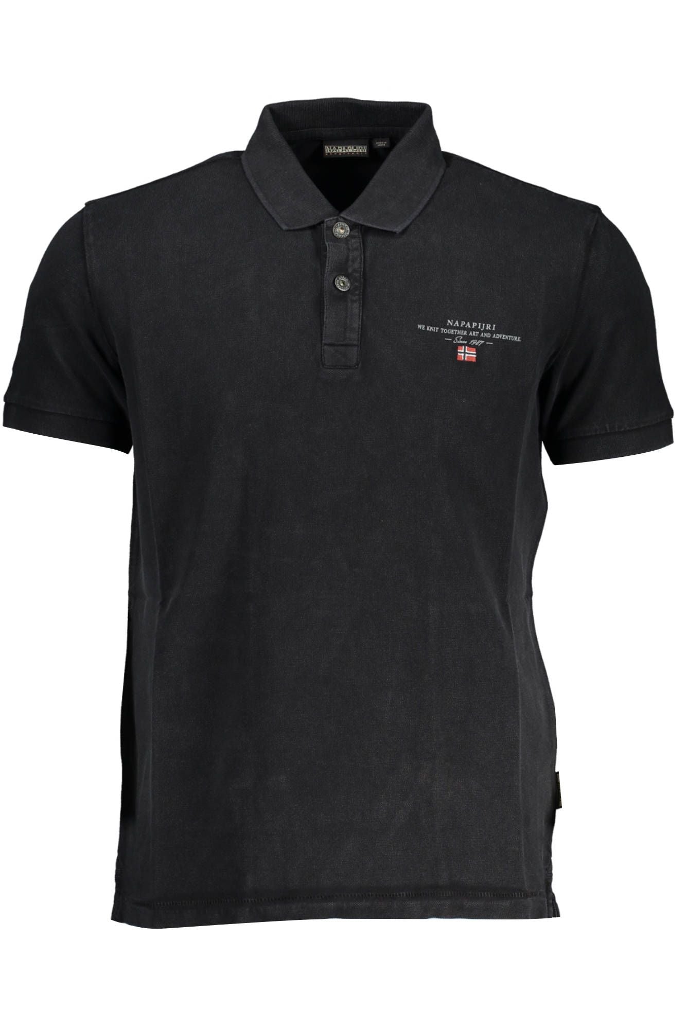 Polo Shirt by Napapijri for men in cotton black, signature & print showcases a enviable silhouette, featuring a refined and short-sleeve for a enviable finish.