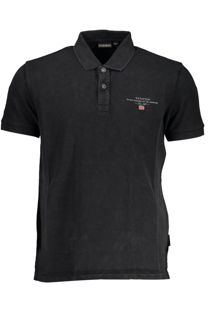 Polo Shirt by Napapijri for men in cotton black, signature & print showcases a enviable silhouette, featuring a refined and short-sleeve for a enviable finish.