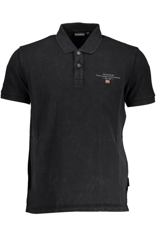 Polo Shirt by Napapijri for men in cotton black, signature & print showcases a enviable silhouette, featuring a refined and short-sleeve for a enviable finish.