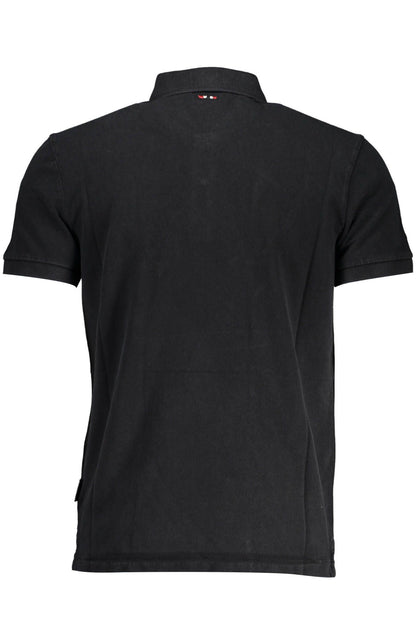 Polo Shirt by Napapijri for men in cotton black, signature & print features a eye catching silhouette, showcasing a refined and for a eye catching finish.