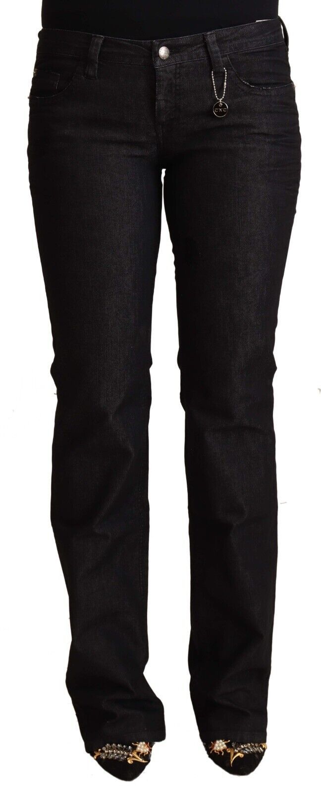Costume National Ladies' Black Cotton Low Waist Skinny Jeans