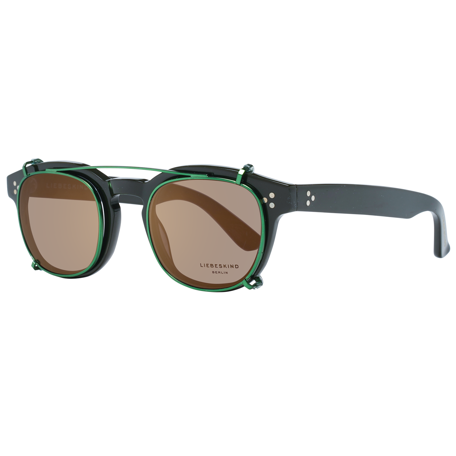 Eyeglasses Frames by Liebeskind for women in denim cotton black & green features a refined silhouette, showcasing a refined black coloured frame and full-frame frame design for a sophisticated, premium look.