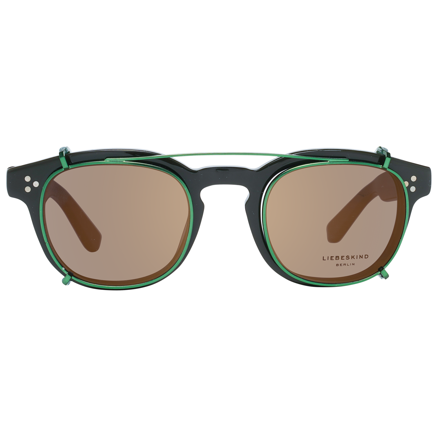 Eyeglasses Frames by Liebeskind for women in denim cotton black & green features an refined silhouette, showcasing a sophisticated black coloured frame and refined full-frame frame design for a refined look.