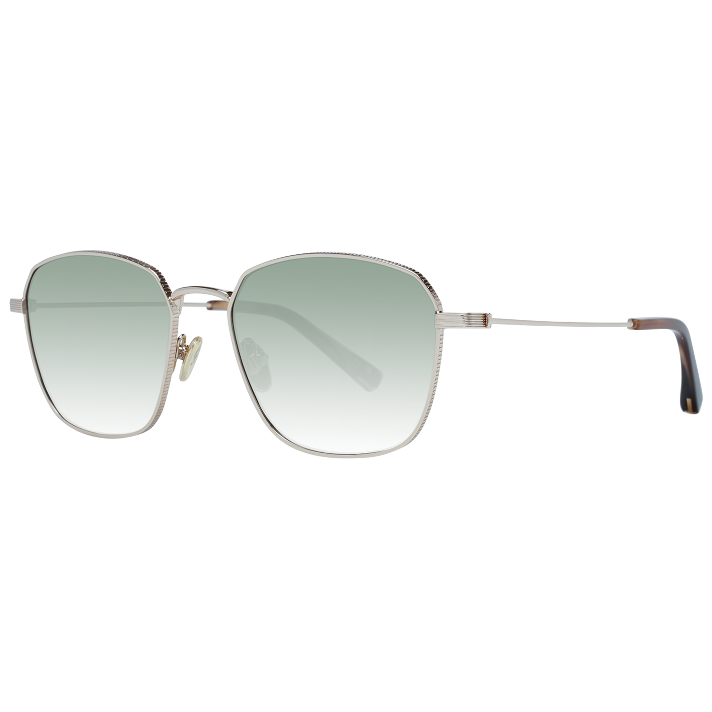 Sunglasses by Ted Baker for men in viscose cotton canvas gradient, gold & green features an ethereal full-rim square frame design with gold coloured frame frames and category-3-dark-tint gradient lens for a ethereal finish.