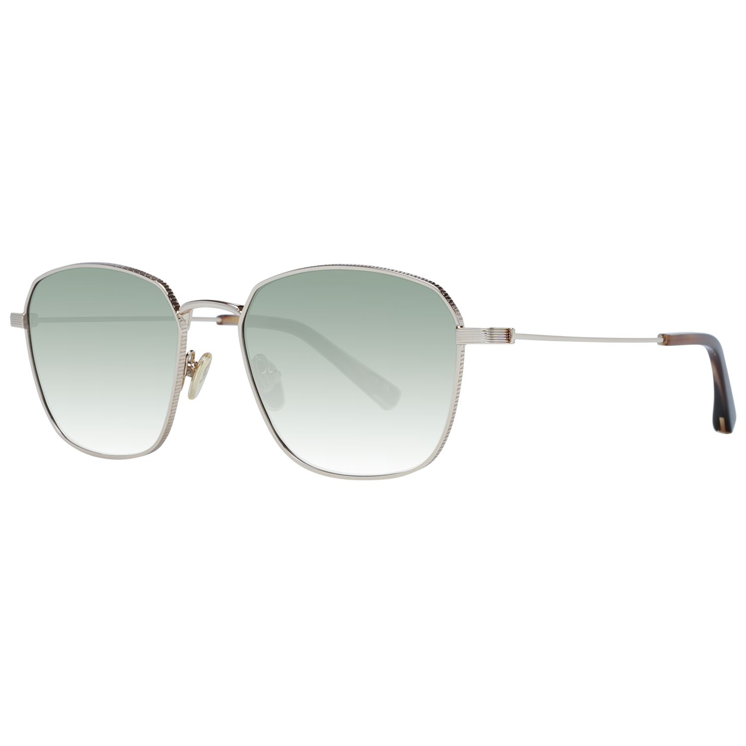 Sunglasses by Ted Baker for men in viscose cotton canvas gradient, gold & green features an ethereal full-rim square frame design with gold coloured frame frames and category-3-dark-tint gradient lens for a ethereal finish.