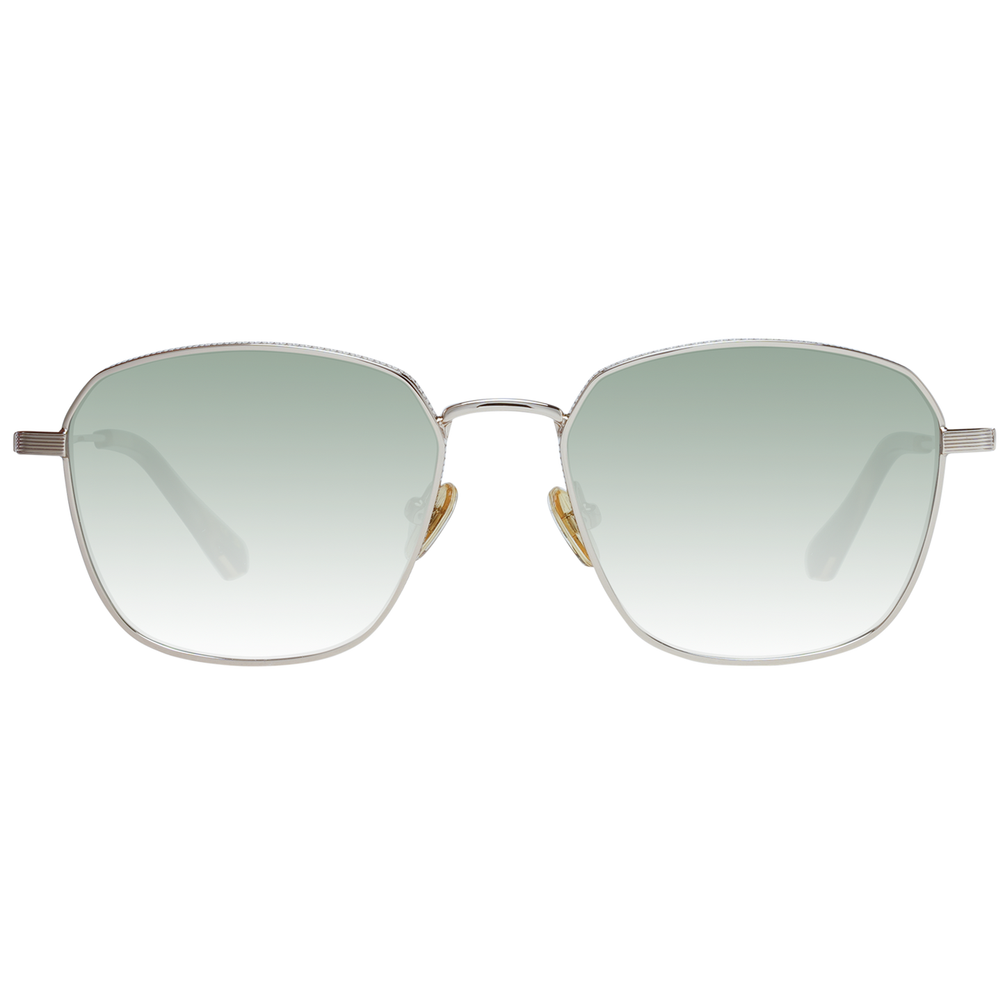 This Sunglasses by Ted Baker for men in viscose cotton canvas gradient, gold & green presents a sumptuous silhouette, showcasing a sumptuous full-rim square frame design in gold coloured frame and high-performance category-3-dark-tint gradient lens.