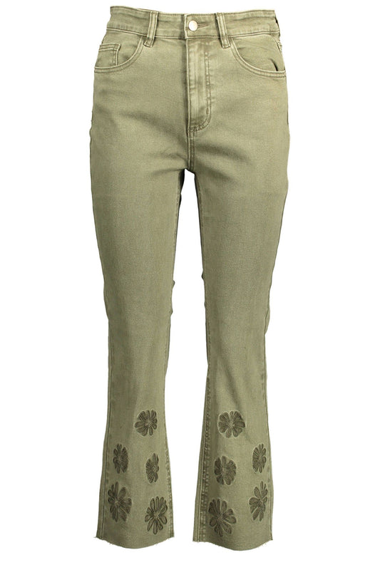Jeans by Desigual for women in stretch cotton green & signature features a refined silhouette with a refined , defined by a and a refined long for a refined finish.