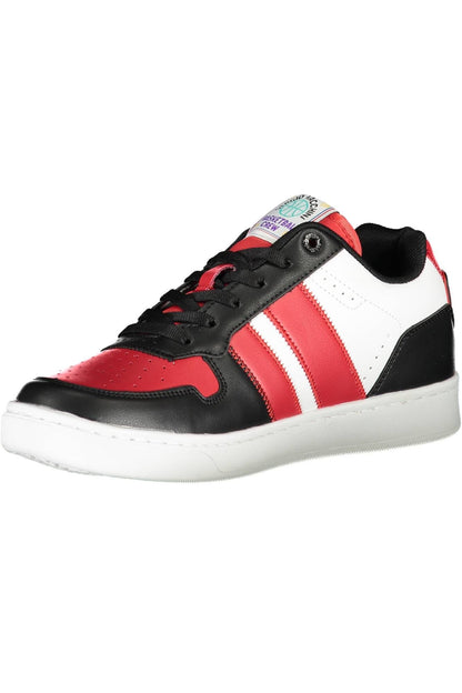 Sneakers by Sergio Tacchini for men in polyester black & signature presents a sumptuous silhouette from the Men's Fashion Polyester Sneakers collection, showcasing a sumptuous fashion style for an elevated aesthetic.