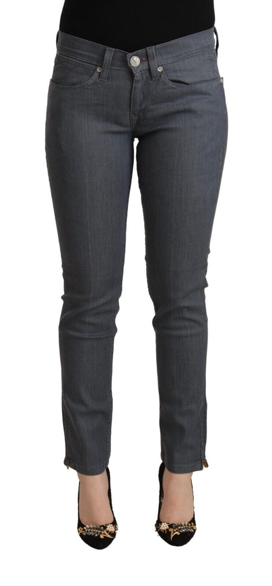 Levi's Women's Grey Cotton Low Waist Skinny Denim Jeans