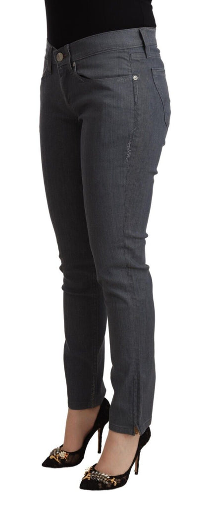 Levi's Women's Grey Cotton Low Waist Skinny Denim Jeans