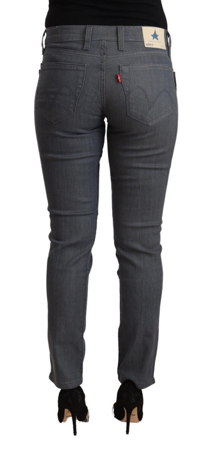 Levi's Women's Grey Cotton Low Waist Skinny Denim Jeans
