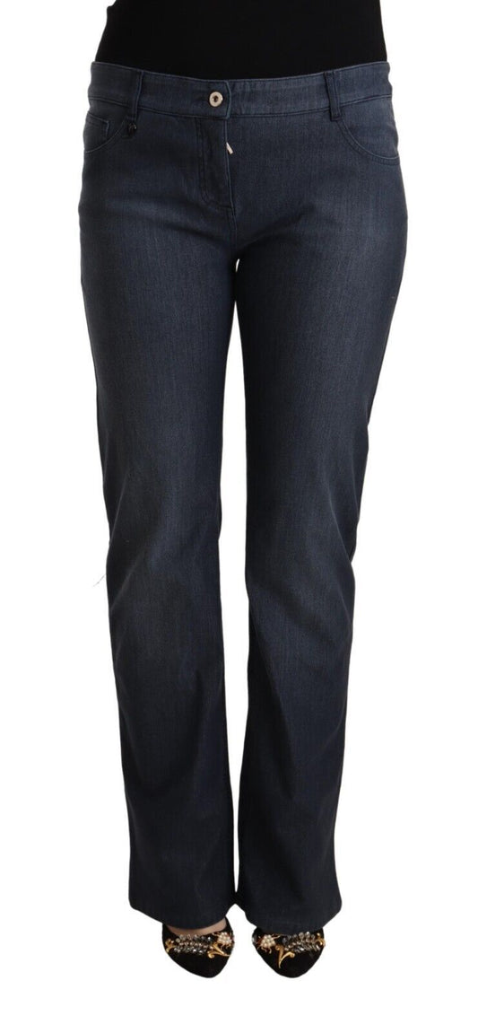 Marghi Lo' Women's Dark Blue Cotton Straight Denim Jeans
