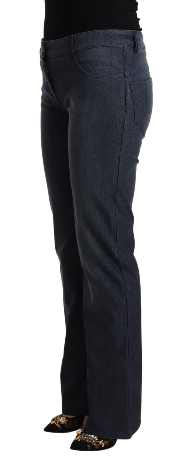 Marghi Lo' Women's Dark Blue Cotton Straight Denim Jeans