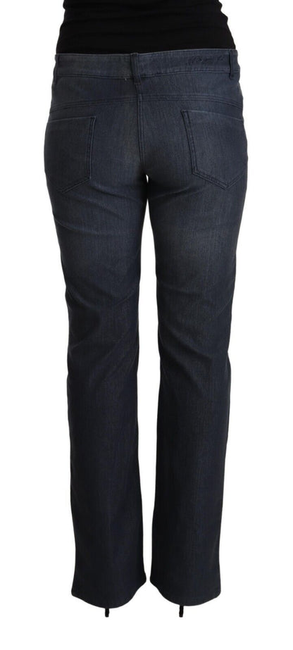 Marghi Lo' Women's Dark Blue Cotton Straight Denim Jeans