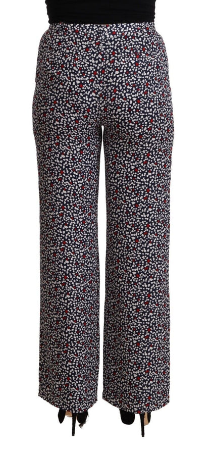 Black High Waist Printed Straight Pants