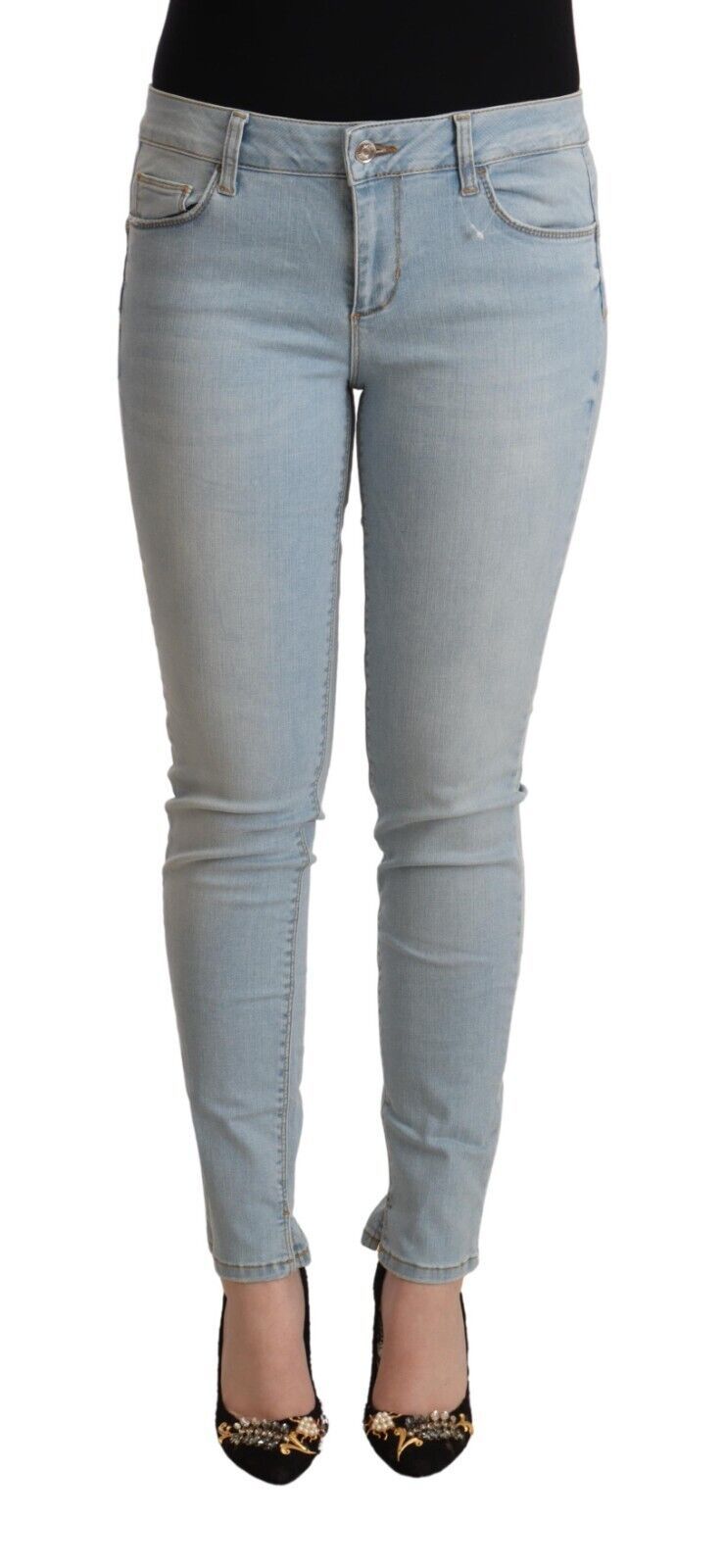 Liu Jo Ladies' Light Blue Cotton Mid Waist Slim Fit Denim Jeans