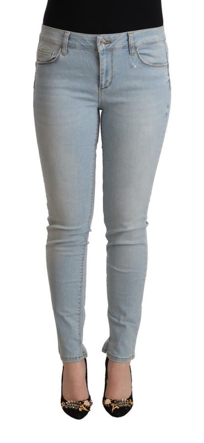 Liu Jo Ladies' Light Blue Cotton Mid Waist Slim Fit Denim Jeans
