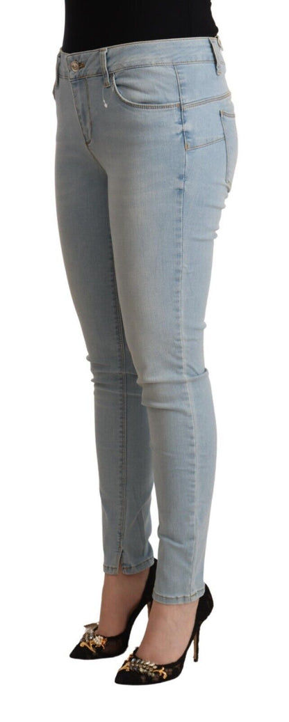 Liu Jo Ladies' Light Blue Cotton Mid Waist Slim Fit Denim Jeans