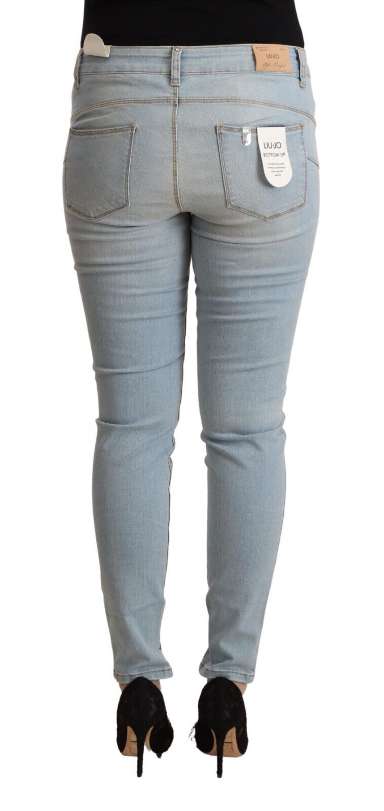 Liu Jo Ladies' Light Blue Cotton Mid Waist Slim Fit Denim Jeans