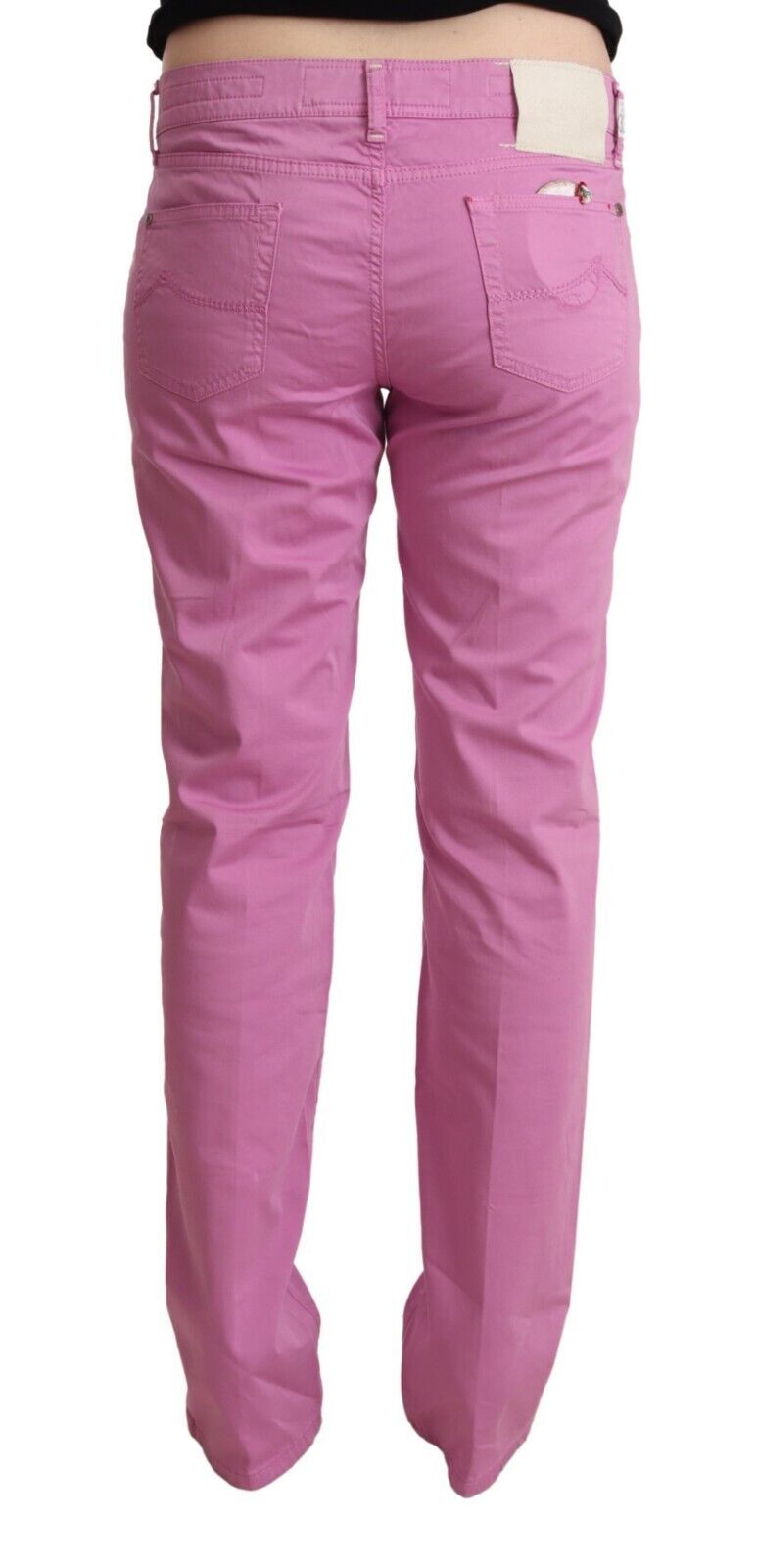 Jacob Cohen Women's Pink Cotton Low Waist Denim Tapered Jeans