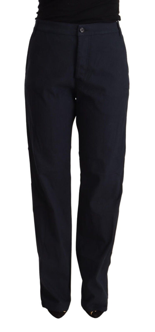 Exte Women's Black High Waist Tapered Cotton Pants