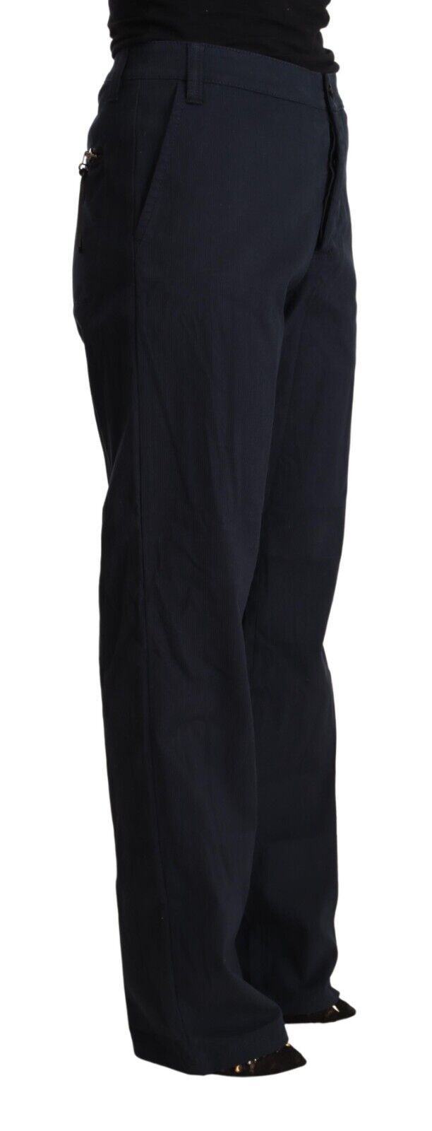 Exte Women's Black High Waist Tapered Cotton Pants