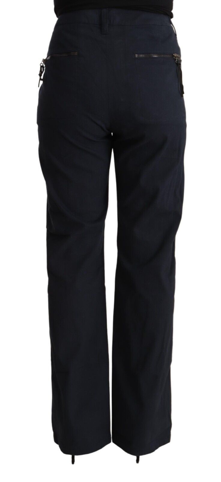 Exte Women's Black High Waist Tapered Cotton Pants