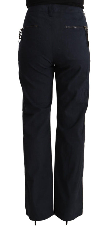 Exte Women's Black High Waist Tapered Cotton Pants
