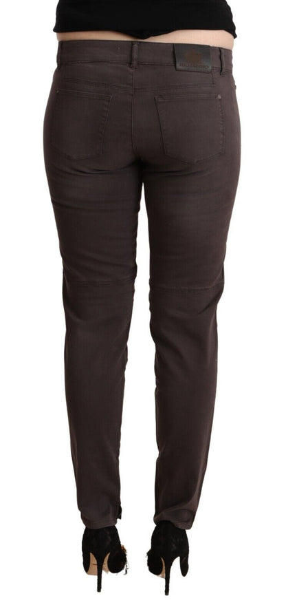 Ermanno Scervino Ladies' Brown Cotton Low Waist Slim Fit Pants