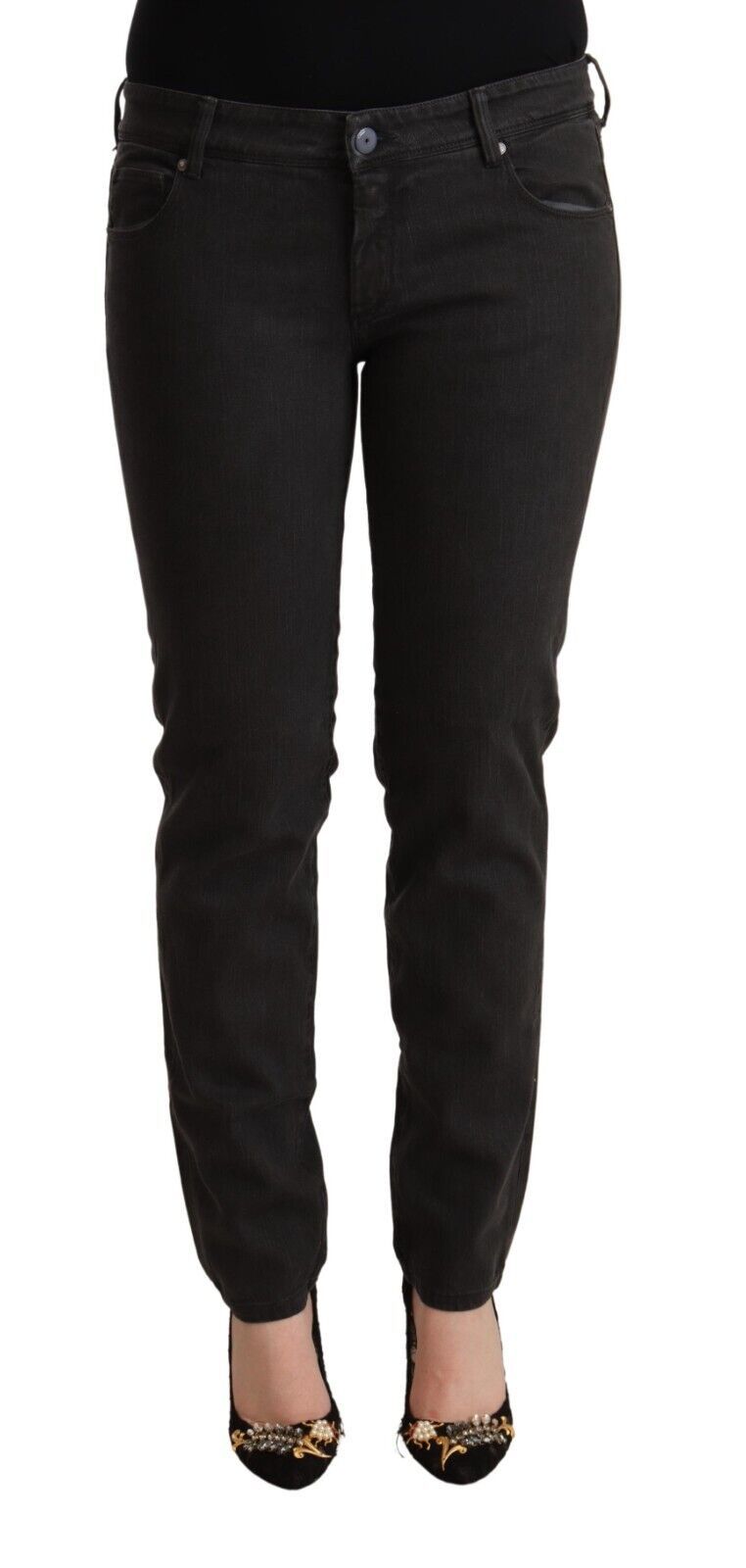 Ermanno Scervino Ladies' Black Low Waist Skinny Denim Cotton Jeans