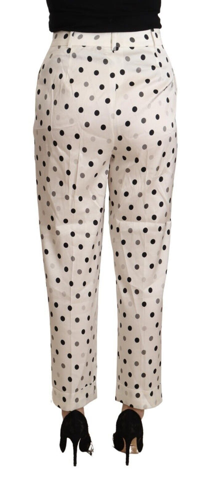 Ermanno Scervino Ladies' White Polka Dotted High Waist Tapered Pants
