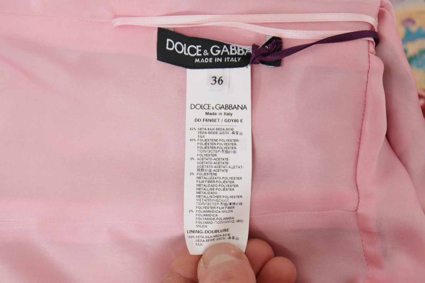 D&G Multicolor Pachwork Print Floral Jaquard Silk Midi  Dress