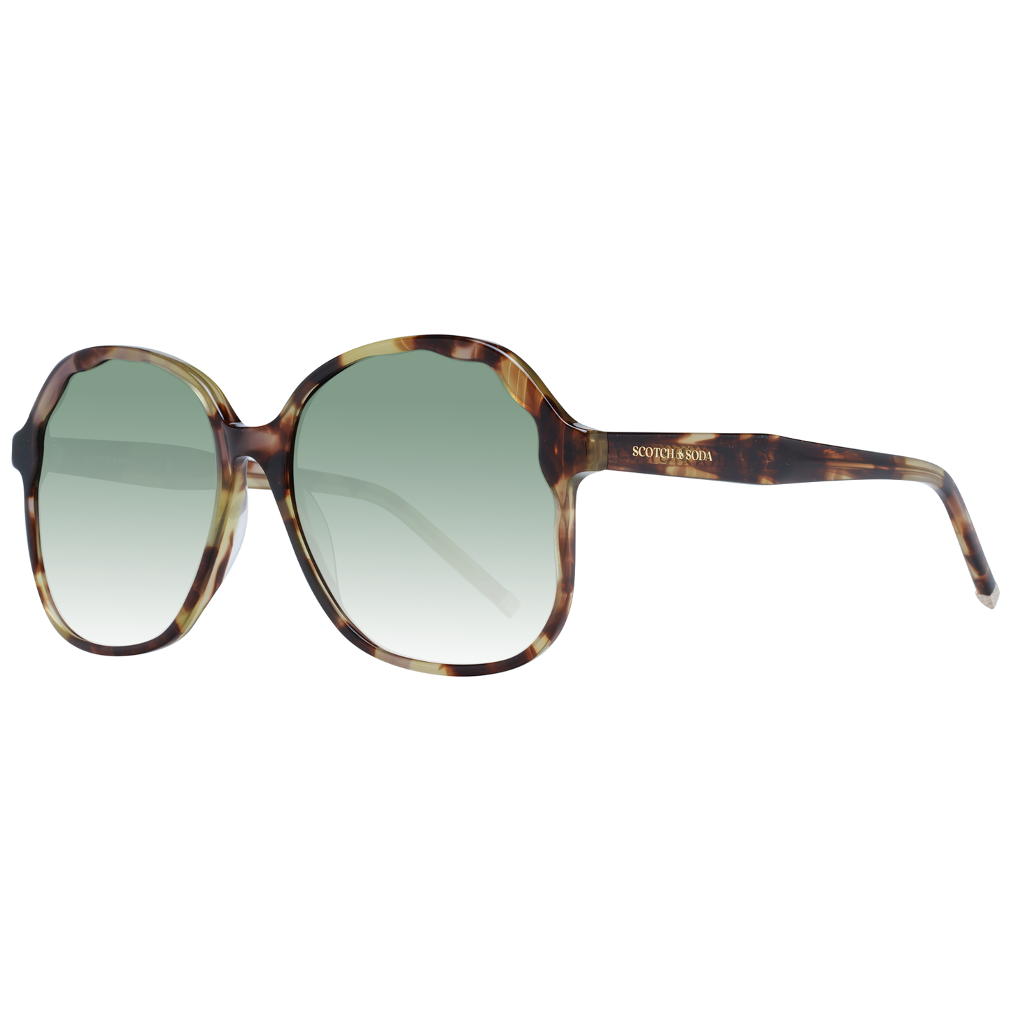 Sunglasses by Scotch & Soda for women in denim cotton and gradient & multicolor presents a sumptuous silhouette, featuring multicolor coloured frame and butterfly full-rim frame design with category-2-medium-tint gradient lens for a sumptuous look.