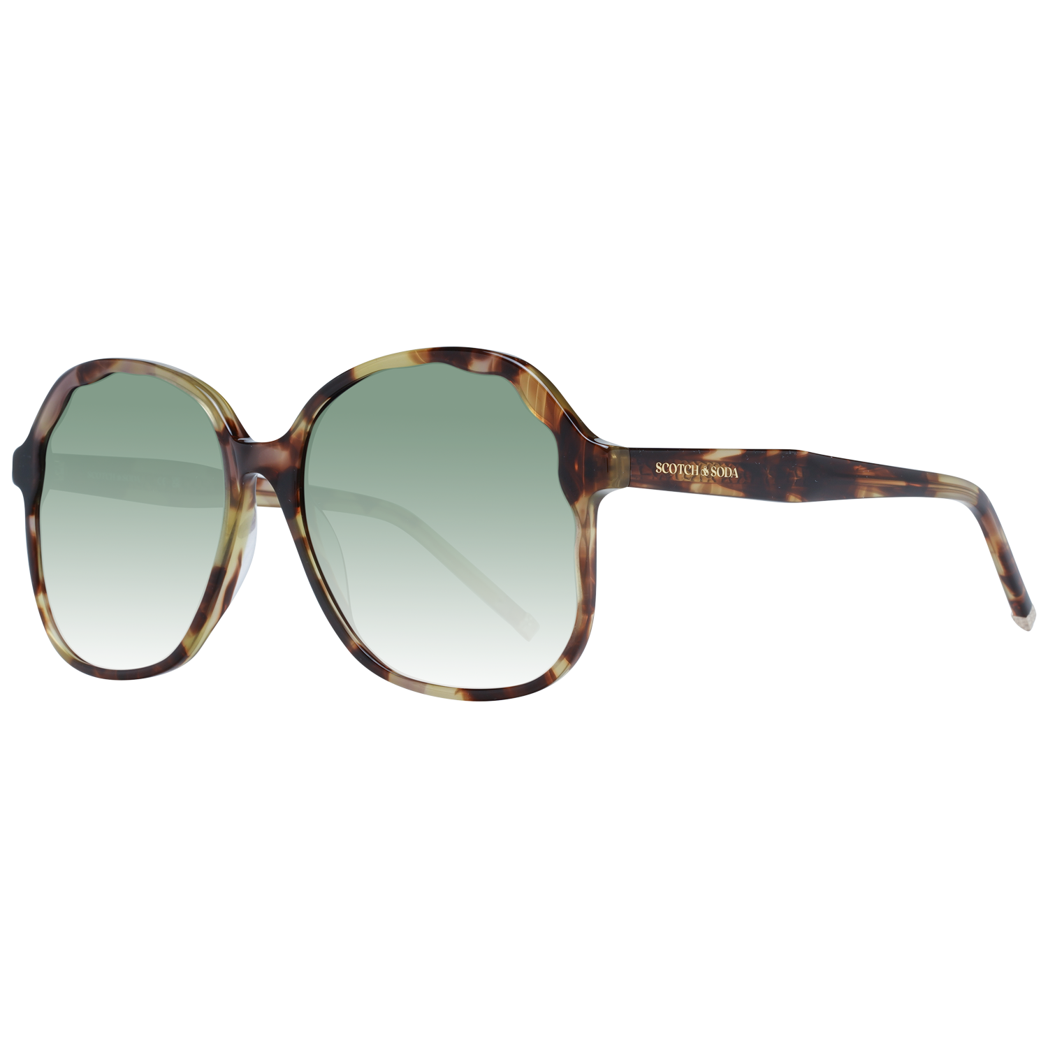 Sunglasses by Scotch & Soda for women in denim cotton and gradient & multicolor presents a sumptuous silhouette, featuring multicolor coloured frame and butterfly full-rim frame design with category-2-medium-tint gradient lens for a sumptuous look.