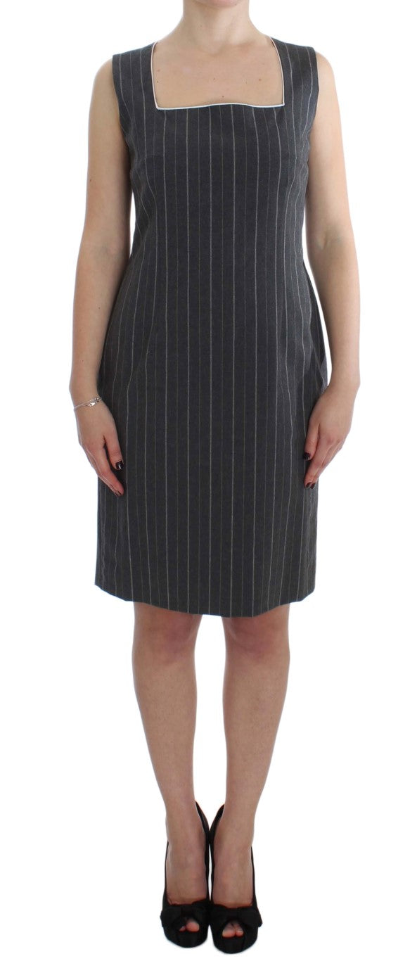 Bencivenga Grey Stretch Suit Sheath Dress & Blazer Set