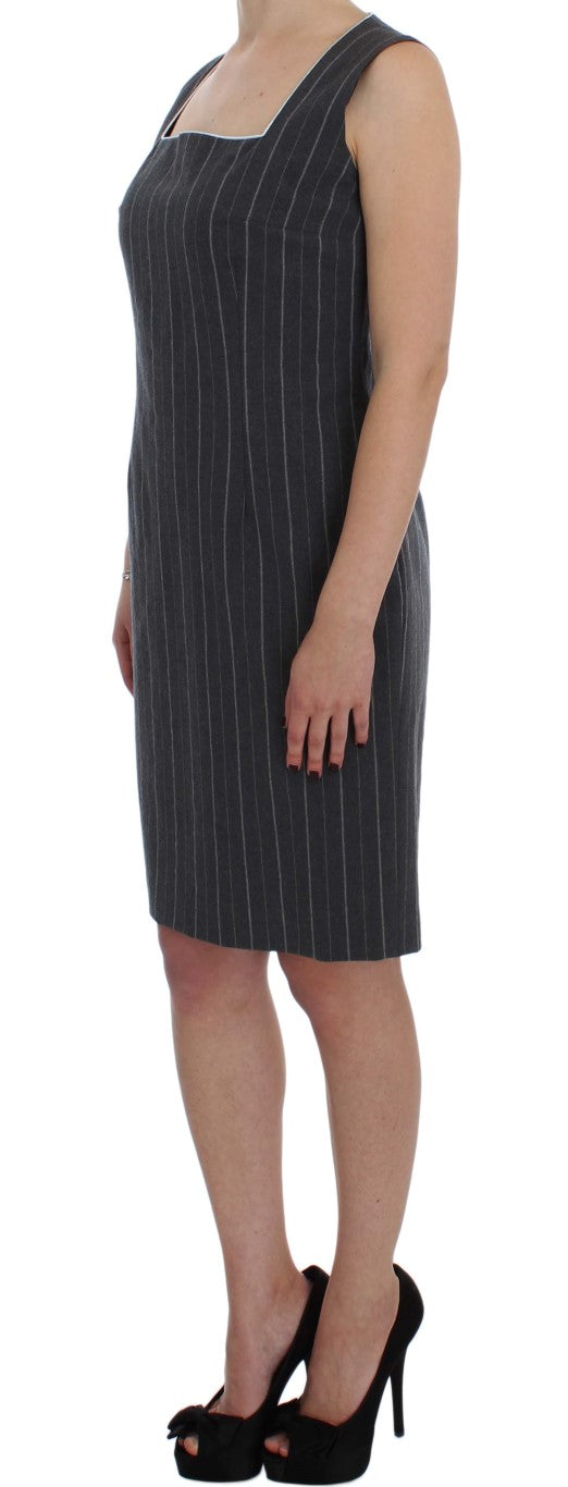 Bencivenga Grey Stretch Suit Sheath Dress & Blazer Set
