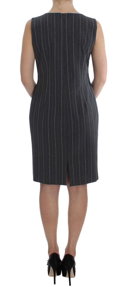 Bencivenga Grey Stretch Suit Sheath Dress & Blazer Set