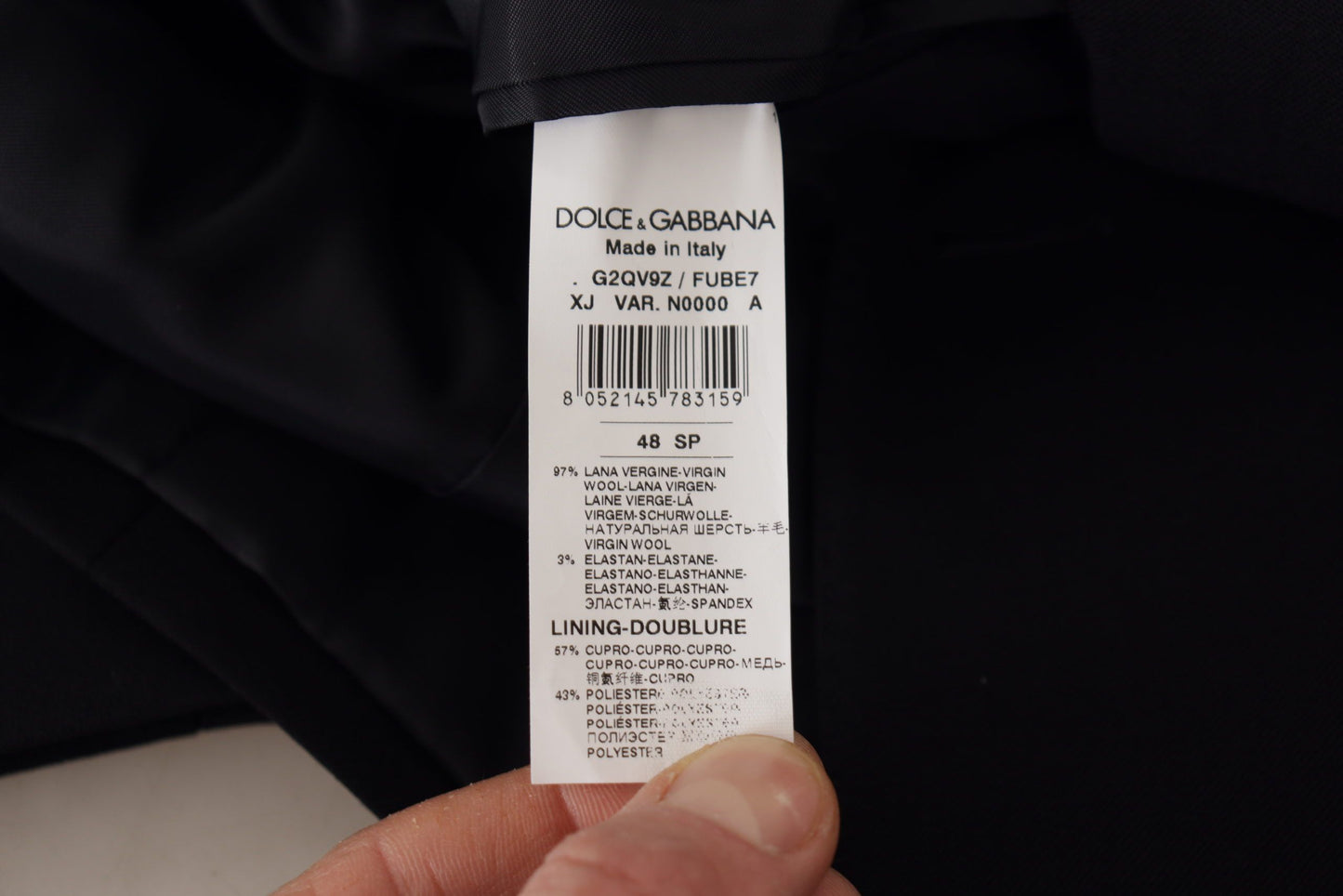 Dolce & Gabbana Men's Black Double Breasted Coat Blazer Jacket