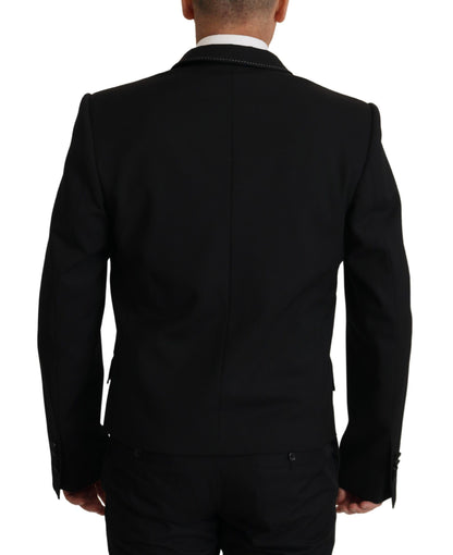 Dolce & Gabbana Men's Black Double Breasted Coat Blazer Jacket