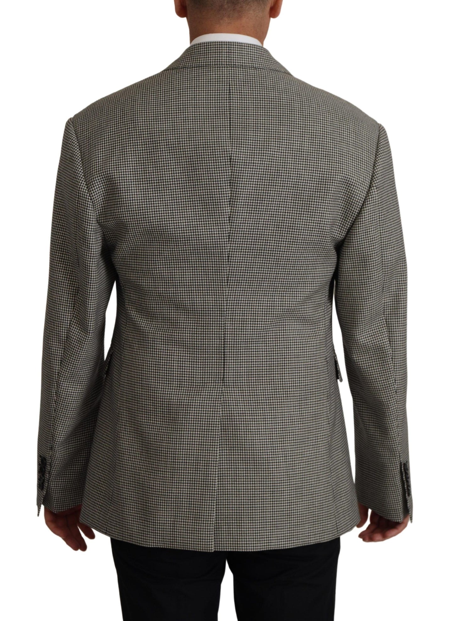 Dolce & Gabbana Men's Grey Checkered Single Breasted Jacket Blazer