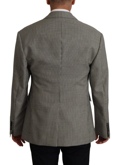 Dolce & Gabbana Men's Grey Checkered Single Breasted Jacket Blazer