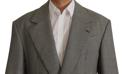 Dolce & Gabbana Men's Grey Checkered Single Breasted Jacket Blazer