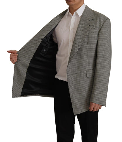 Dolce & Gabbana Men's Grey Checkered Single Breasted Jacket Blazer