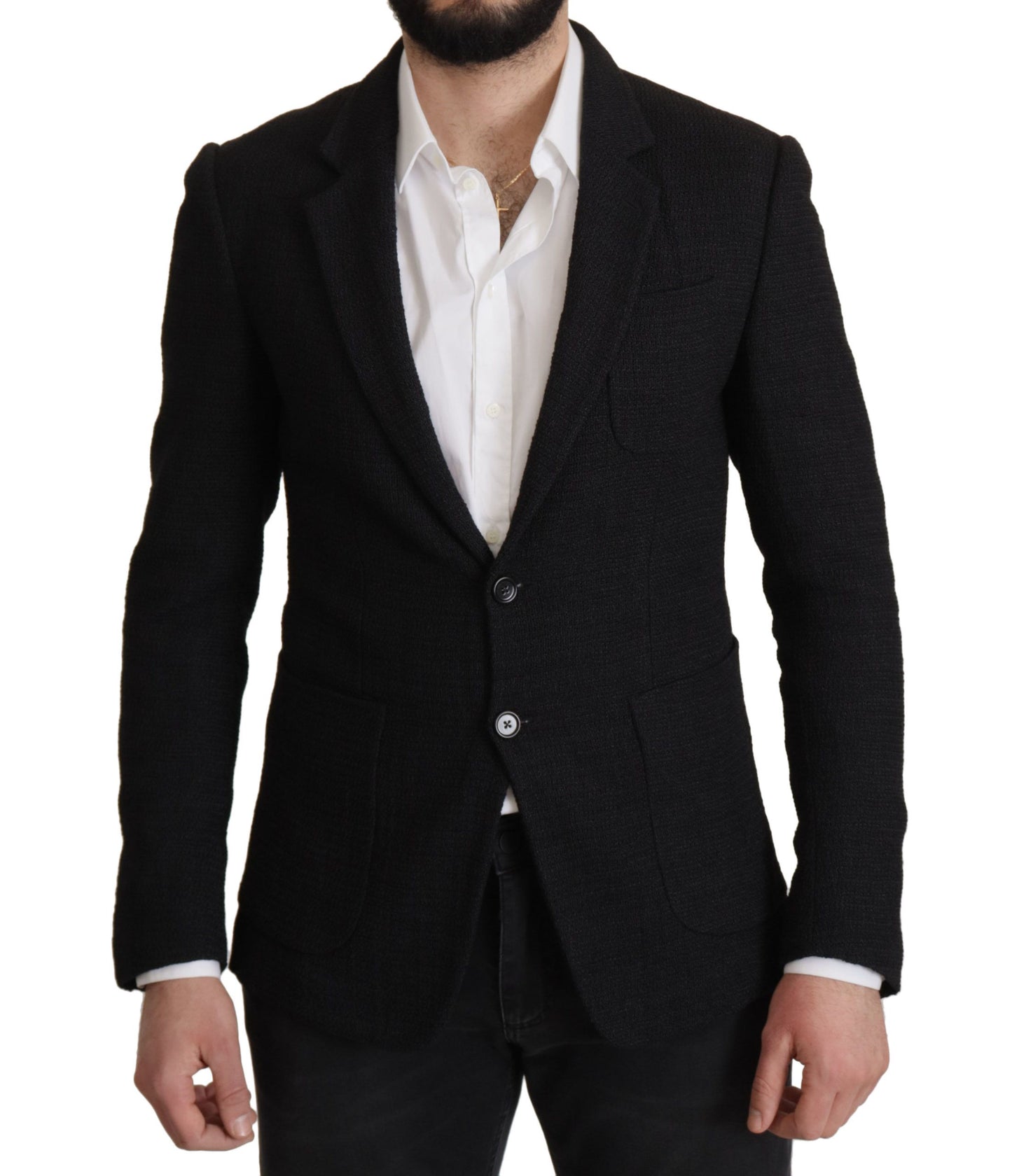 Dolce & Gabbana Men's Black Single Breasted Coat Men Blazer