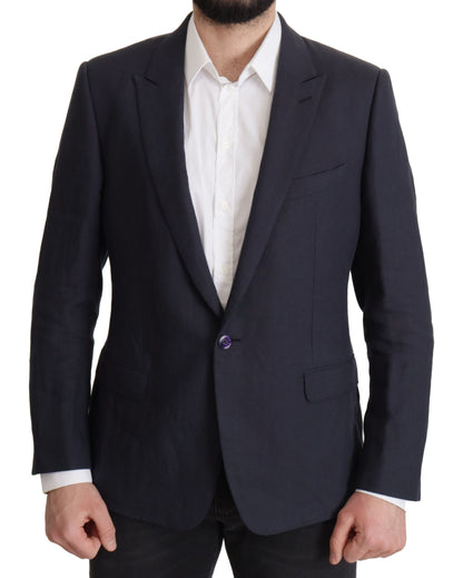 Dolce & Gabbana Men's Dark Blue ALTA SARTORIA Jacket Coat Blazer